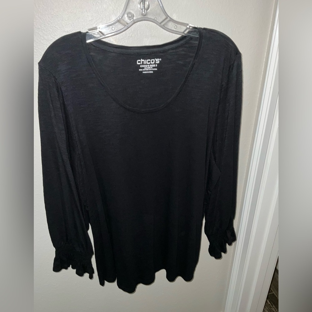 Chicos black scoop neck top